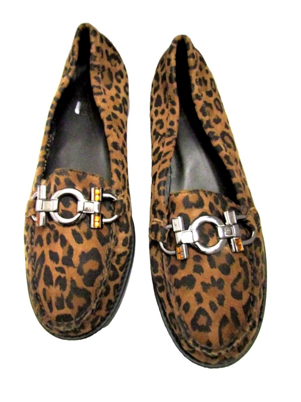 Stuart Weitzman Leopard-Print Loafers with Silver Bit